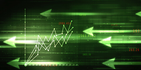 2d rendering Stock market online business concept. business Graph 
