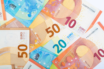 Détail de billets en euros