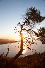 Beautiful sunset over the Shoal Bay, Australia