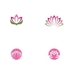 Fototapeta na wymiar Set Beauty Vector lotus flowers