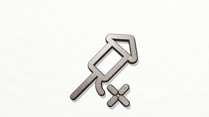 fireworks rocket 3D icon on the wall - 3D illustration for background and celebration