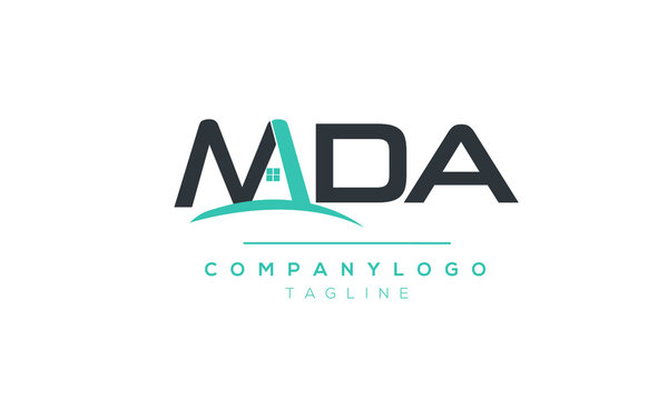 MDA initials monogram letter text alphabet logo design