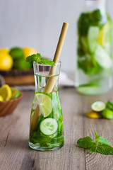 Lemon, Lime, Cucumber and Mint Detox Water