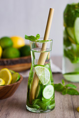 Lemon, Lime, Cucumber and Mint Detox Water