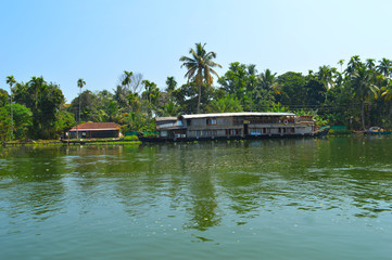 Fototapeta na wymiar Beautiful scenery of backwaters 