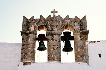 Greece, Patmos island, detail from the female Monastery  Of Zoodochos Pighi in the town of Hora.