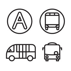 set of bus stop icon - vector illustration