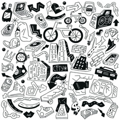street life - doodles set