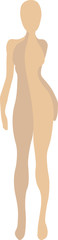 vector eps illustration of a naked woman posing. beautiful female mannequin on white background.