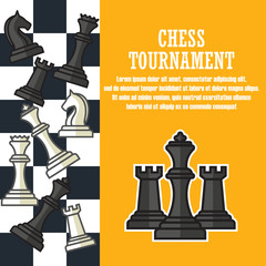 chess banner for chess tournament. vector illustration
