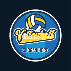 volley ball logo with text space for your slogan tag line, vector illustration