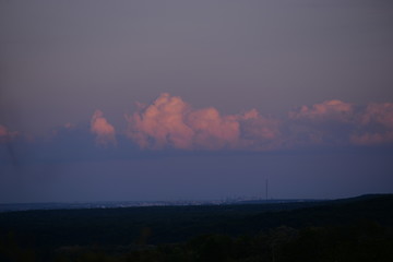 sunset landscape with colorfully clouds