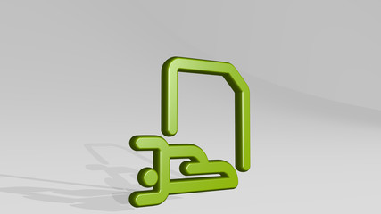 common file give hand 3D icon casting shadow - 3D illustration for background and animal