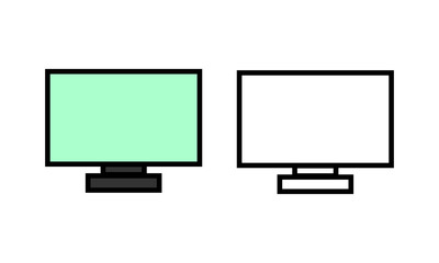 computer monitor icon on white background.Flat PC symbol. Vector illustration.
