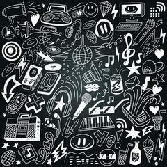 music party - doodles set