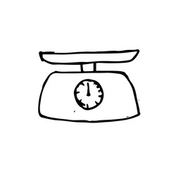 Weighing scale hand drawn icon