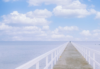 Fototapeta na wymiar wooden pier on the sea