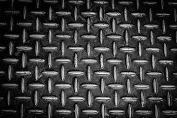 Rusty steel diamond plate texture. Corrugated metal sheet for the floor. The color is silver gray. 