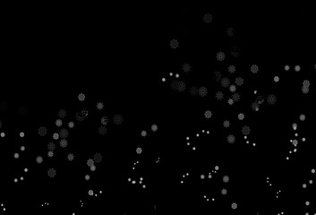 Dark Silver, Gray vector pattern with christmas snowflakes.