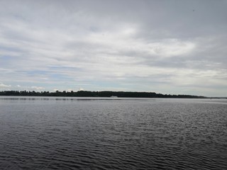 sunset over the river