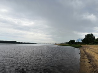 river and clouds