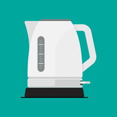 Electric kettle icon vector flat design.