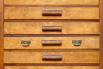 Old wooden cabinet with drawers