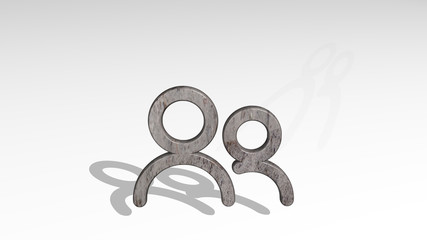 MULTIPLE NEUTRAL 3D icon standing on the floor - 3D illustration for background and abstract