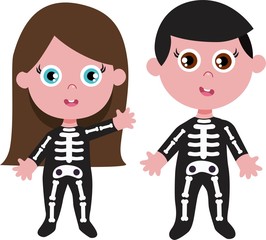 Print Hand drawn halloween kid. Vector Illustration.