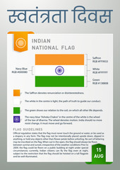 Obraz premium Fifteenth August Indian Flag Hoisting Guidelines