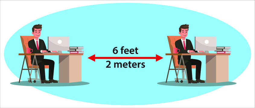 Practice Physical Distancing In The Workplace.
Physical Distancing In The Office.