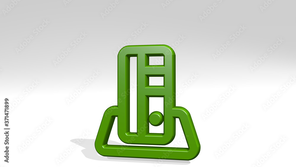 Poster desktop computer 3d icon casting shadow - 3d illustration for background and business