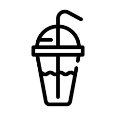Fototapeta na wymiar drink cocktail cup line icon vector illustration