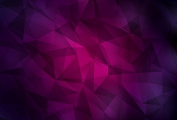 Dark Pink vector polygon abstract layout.