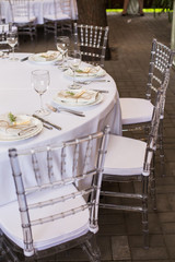 table setting in a restaurant