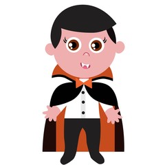 Print Hand drawn halloween kid. Vector Illustration.