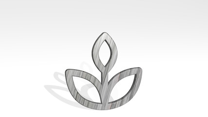 PLANT 3D icon standing on the floor - 3D illustration for background and green