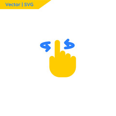 Finger gesture graphic icon.