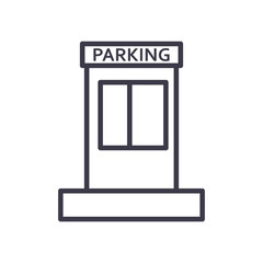 parking kiosk line style icon vector design