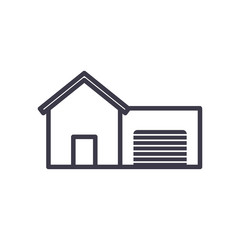 parking garage house line style icon vector design