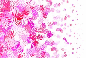 Light Purple, Pink vector abstract backdrop with leaves.