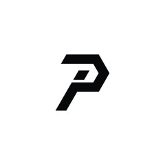 Technology line letter symbol. Alphabet P, IP , PI logo design. Black,and white color style. Vector illustration.
