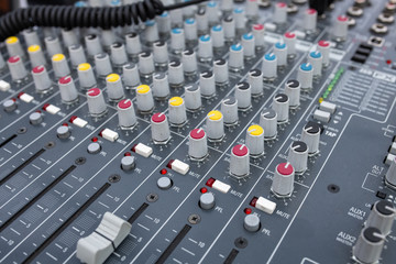 Sound music mixer control panel