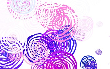 Light Pink, Red vector doodle texture with roses.