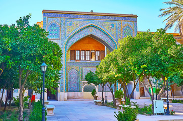 Architecture and landscaping of Madraseh-Ye Khan, Shiraz, Iran