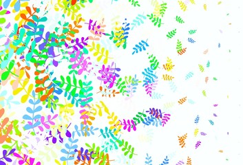 Light Multicolor vector abstract backdrop with leaves.