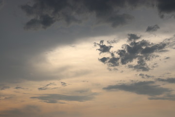 Black clouds in the sky.