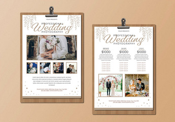 Rustic Wedding Photography Pricing Flyer Layout
