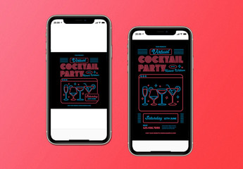 Virtual Cocktail Party Social Media Layout