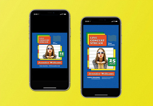 Trendy Live Concert Stream Social Media Layout